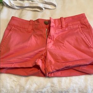 Peach jean shorts
